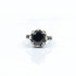Inel coronita c.z negru Argint
