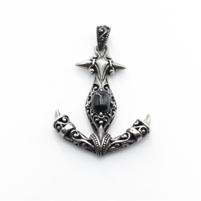 Pandantiv ancora black star Argint