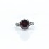Inel solitaire coroana c.z rosu Argint