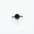 Inel tip solitaire cz rotund negru Argint