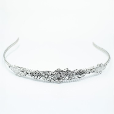 Tiara model floral Argint