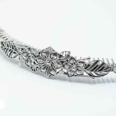 Tiara model floral Argint