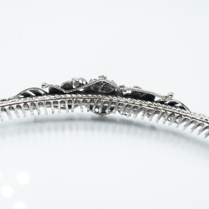Tiara model floral Argint