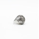 Inel bombat cruce model floral Argint