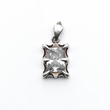 Pandantiv gotic dreptunghiular gheare c.z. Argint