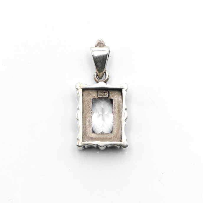 Pandantiv gotic dreptunghiular gheare c.z. Argint