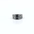 Inel slim gotic broderie c.z.negru Argint
