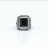 Inel gotic crin c.z negru Argint