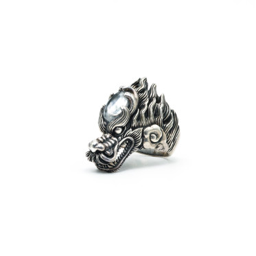 Inel cap dragon c.z transparent Argint