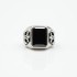 Inel gotic cruce c.z negru Argint