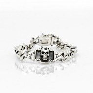 Bratara flexibila craniu cruce Argint