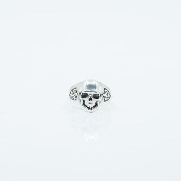 Inel craniu Fleur de Lys Argint