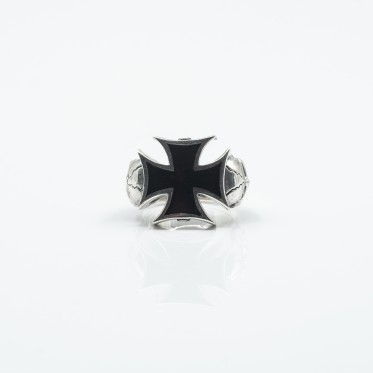 Inel cruce malteza cranii Argint