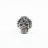 Inel craniu dj zirconii negre Argint