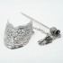 Accesoriu coc semicerc decor floral Argint