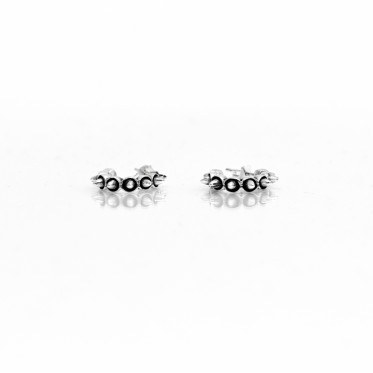 Cercei tip creola cu tepi Argint