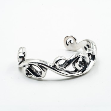 Bratara fixa bucle gotice Argint