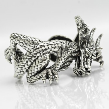 Bratara fixa dragon incolacit Argint