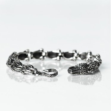 Bratara decor gotic cap dragon Argint