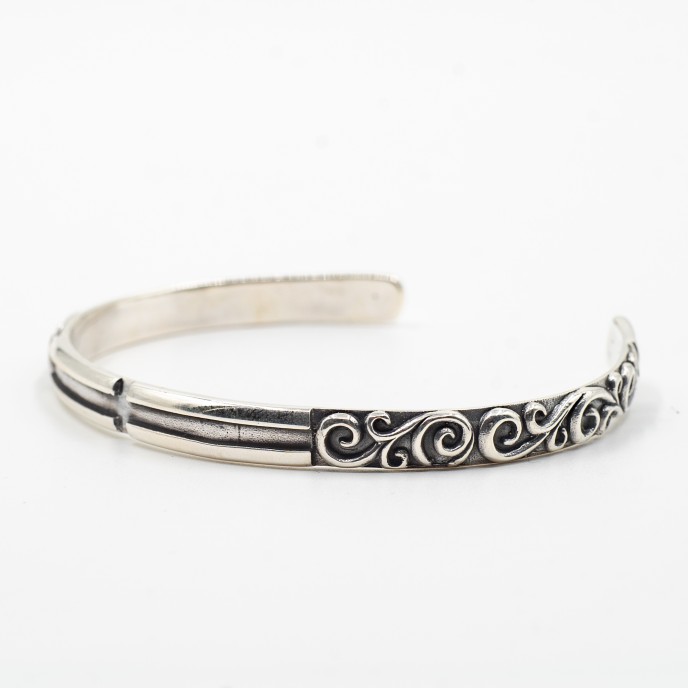Bratara fixa cruce broderie Argint