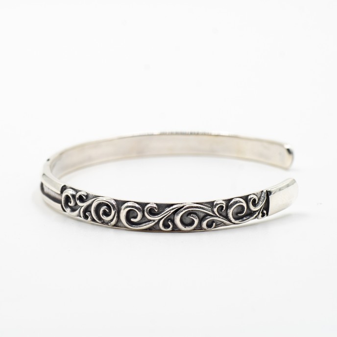 Bratara fixa cruce broderie Argint