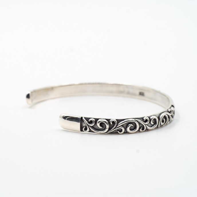 Bratara fixa cruce broderie Argint