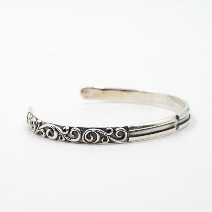 Bratara fixa cruce broderie Argint