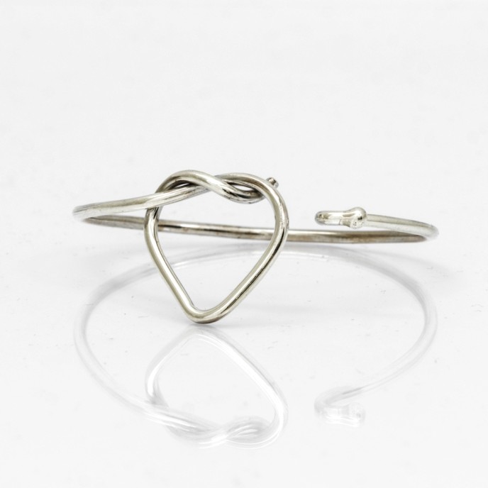 Bratara fixa slim inima Argint