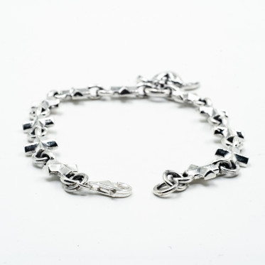 Bratara flexibila cruciulite inima inaripata Argint