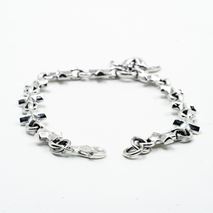 Bratara flexibila cruciulite inima inaripata Argint