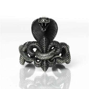 Bratara cobra Fleur de Lys Argint