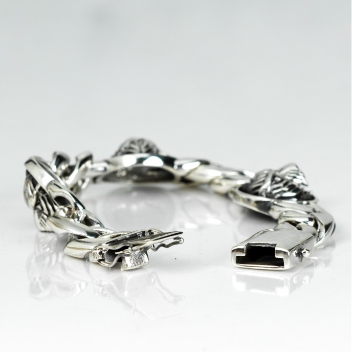 Bratara zale cuban tigrii Argint