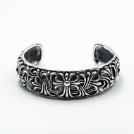 Bratara fixa bombata cruci gotice Argint