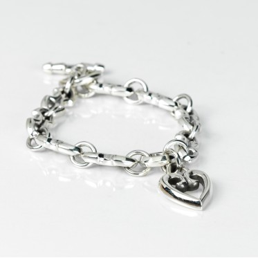 Bratara flexibila inimioara Argint
