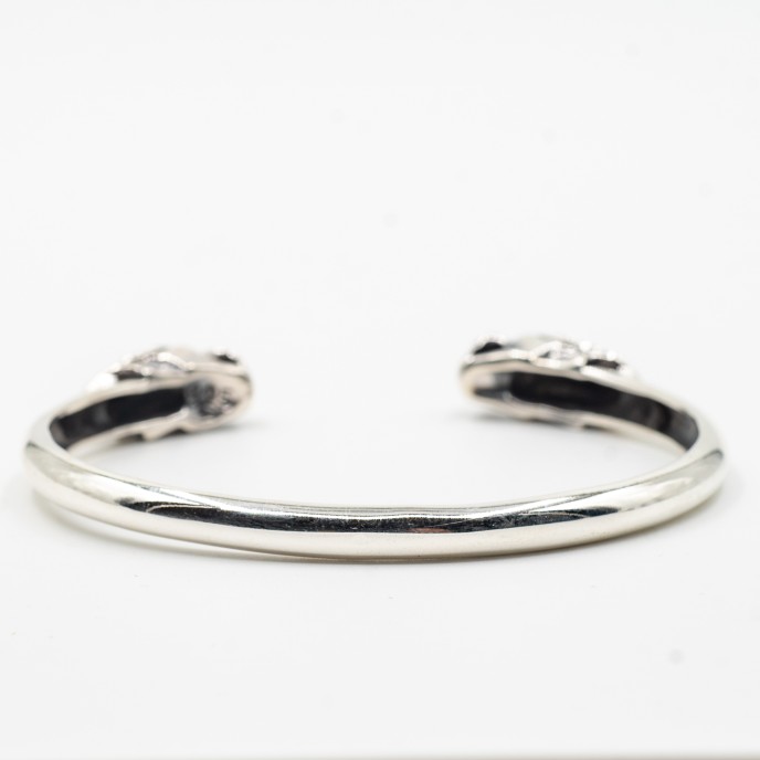 Bratara fixa capete de caine Argint