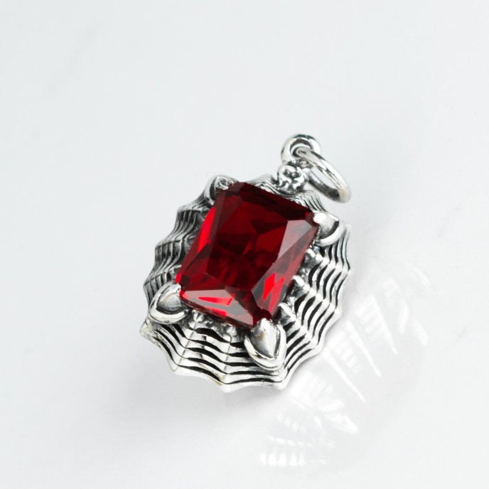 Pandantiv gotic dreptunghiular gheare dragon Argint