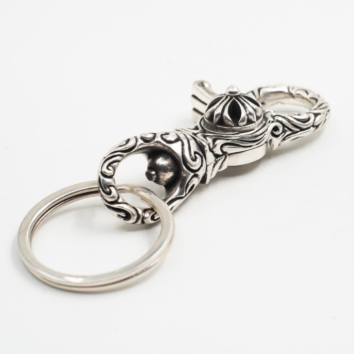 Carabina chei model gotic cruce Argint