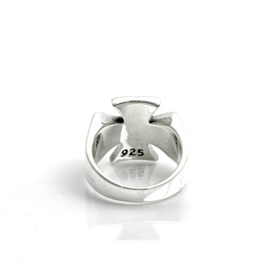 Inel cruce malteza neagra m Argint