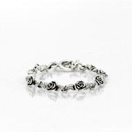 Bratara flexibila trandafiri Argint