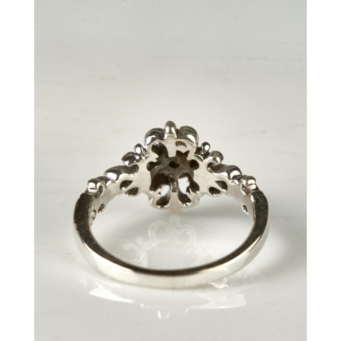 Inel gotic trandafir black Argint