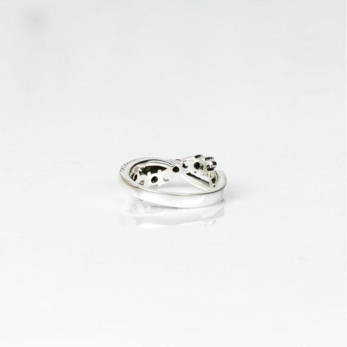 Inel gotic sarma zirconiu rosu Argint