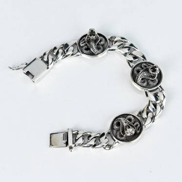 Bratara zale cuban serpi Argint