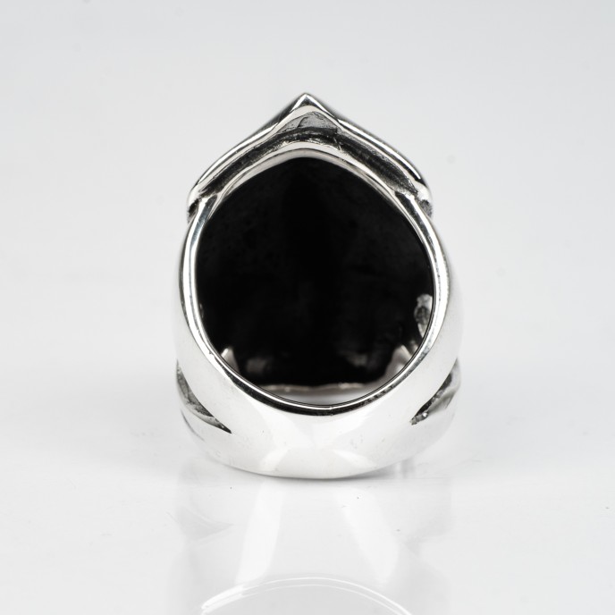 Inel craniu alien Argint