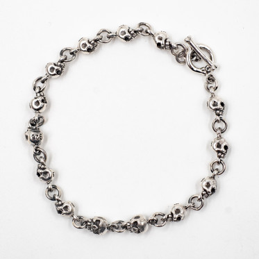 Bratara capete de mort m Argint