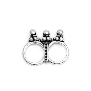 Inel dublu trei bumbi Argint