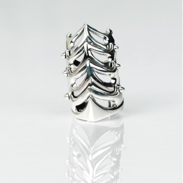 Inel doua falange solzi xl Argint