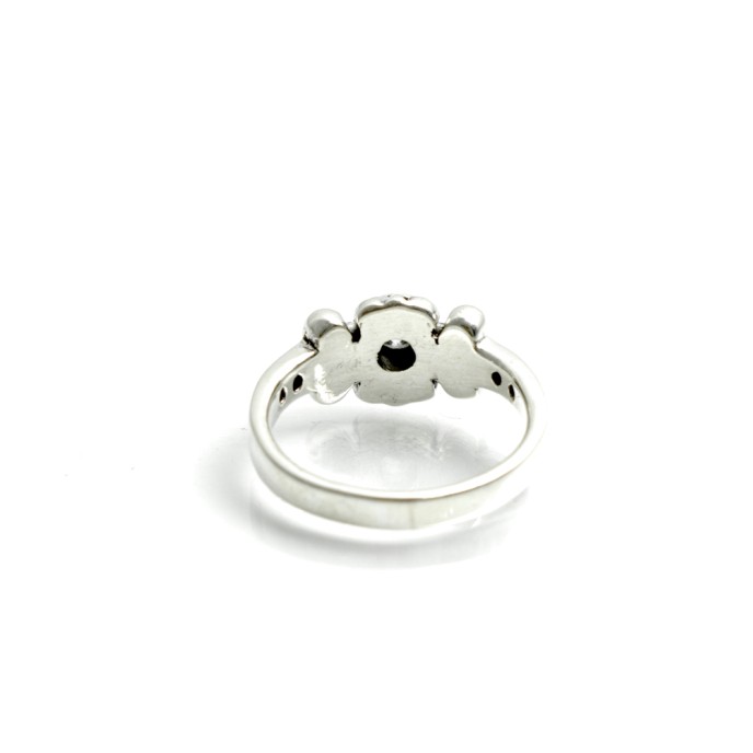 Inel cruce gotica lunga incolor Argint