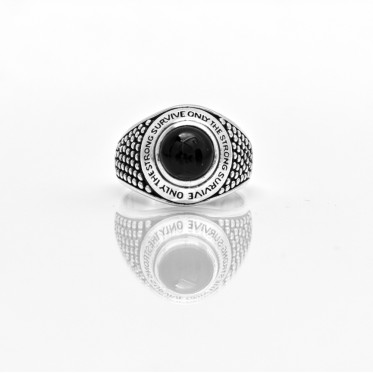 Inel Only the strong survive Argint