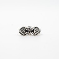 Inel slim craniu aripi Argint