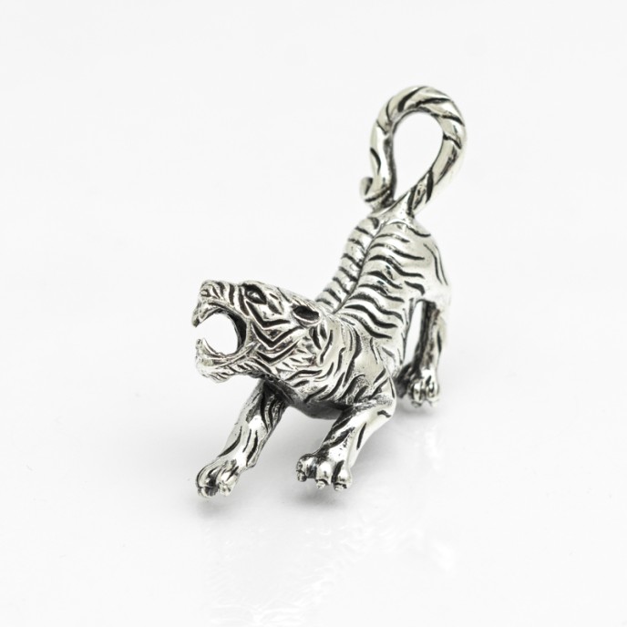 Pandantiv tigru in atac Argint